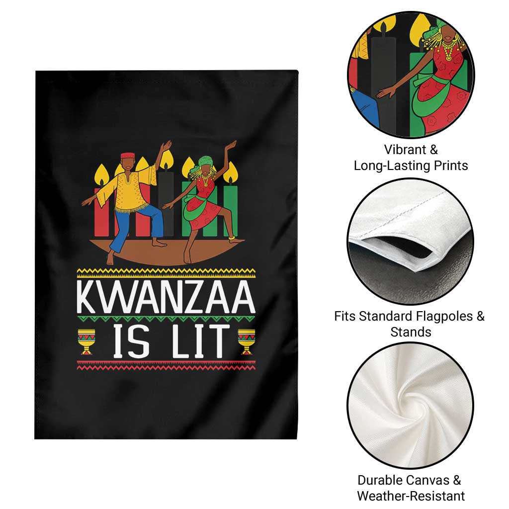 Funny Kwanzaa Is Lit Garden Flag Festival Of Lights African Heritage Gift - Wonder Print Shop