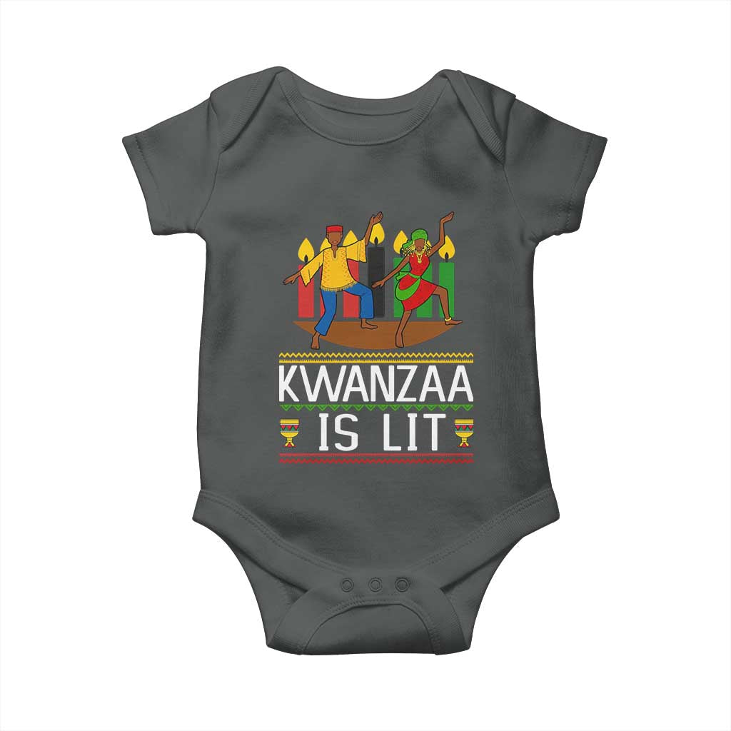 Funny Kwanzaa Is Lit Baby Onesie Festival Of Lights African Heritage Gift - Wonder Print Shop