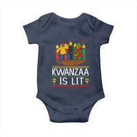 Funny Kwanzaa Is Lit Baby Onesie Festival Of Lights African Heritage Gift - Wonder Print Shop