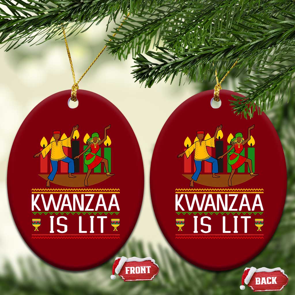 Funny Kwanzaa Is Lit Ceramic Ornament Festival Of Lights African Heritage Gift - Wonder Print Shop