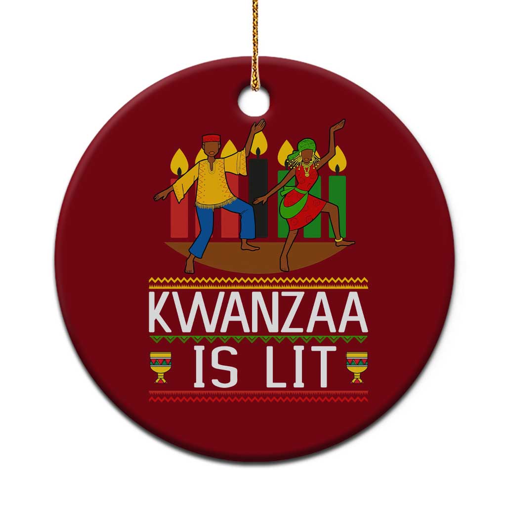 Funny Kwanzaa Is Lit Ceramic Ornament Festival Of Lights African Heritage Gift - Wonder Print Shop