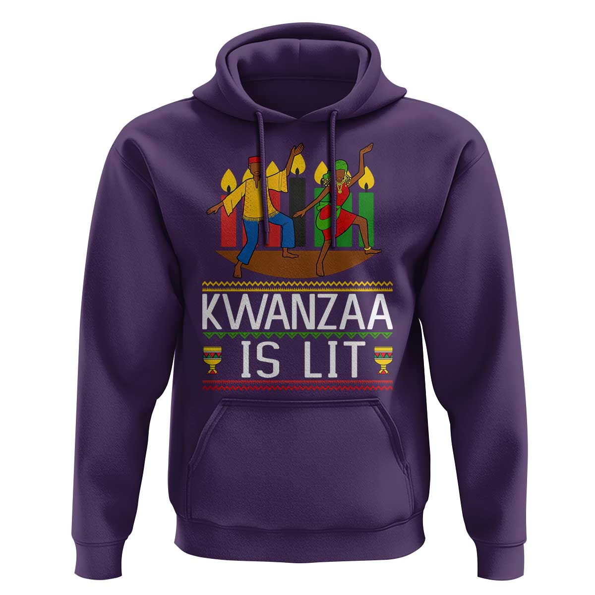 Funny Kwanzaa Is Lit Hoodie Festival Of Lights African Heritage Gift - Wonder Print Shop
