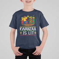 Funny Kwanzaa Is Lit T Shirt For Kid Festival Of Lights African Heritage Gift - Wonder Print Shop