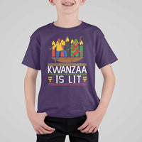 Funny Kwanzaa Is Lit T Shirt For Kid Festival Of Lights African Heritage Gift - Wonder Print Shop