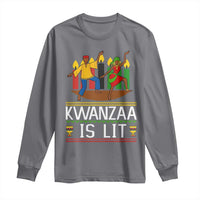 Funny Kwanzaa Is Lit Long Sleeve Shirt Festival Of Lights African Heritage Gift - Wonder Print Shop
