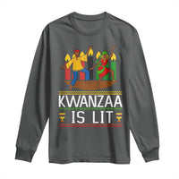 Funny Kwanzaa Is Lit Long Sleeve Shirt Festival Of Lights African Heritage Gift - Wonder Print Shop