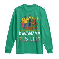 Funny Kwanzaa Is Lit Long Sleeve Shirt Festival Of Lights African Heritage Gift - Wonder Print Shop