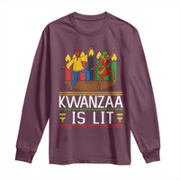 Funny Kwanzaa Is Lit Long Sleeve Shirt Festival Of Lights African Heritage Gift - Wonder Print Shop