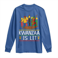Funny Kwanzaa Is Lit Long Sleeve Shirt Festival Of Lights African Heritage Gift - Wonder Print Shop