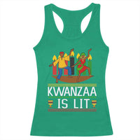 Funny Kwanzaa Is Lit Racerback Tank Top Festival Of Lights African Heritage Gift - Wonder Print Shop