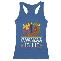 Funny Kwanzaa Is Lit Racerback Tank Top Festival Of Lights African Heritage Gift - Wonder Print Shop