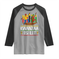 Funny Kwanzaa Is Lit Raglan Shirt Festival Of Lights African Heritage Gift - Wonder Print Shop