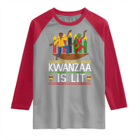 Funny Kwanzaa Is Lit Raglan Shirt Festival Of Lights African Heritage Gift - Wonder Print Shop