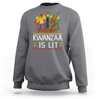 Funny Kwanzaa Is Lit Sweatshirt Festival Of Lights African Heritage Gift - Wonder Print Shop