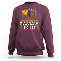 Funny Kwanzaa Is Lit Sweatshirt Festival Of Lights African Heritage Gift - Wonder Print Shop