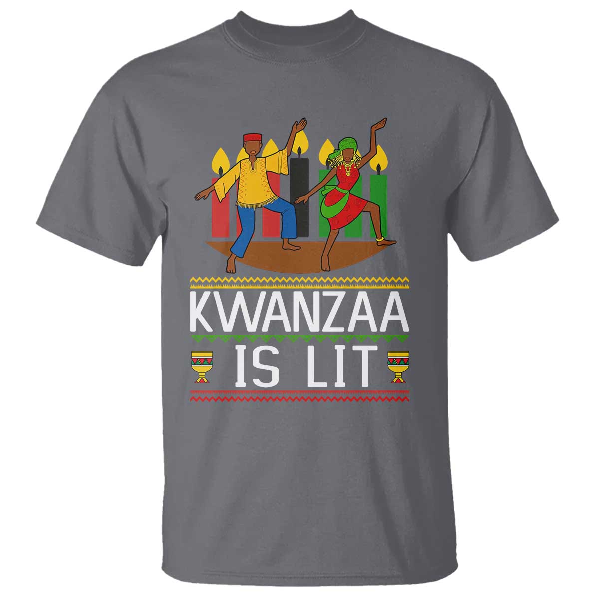 Funny Kwanzaa Is Lit T Shirt Festival Of Lights African Heritage Gift - Wonder Print Shop