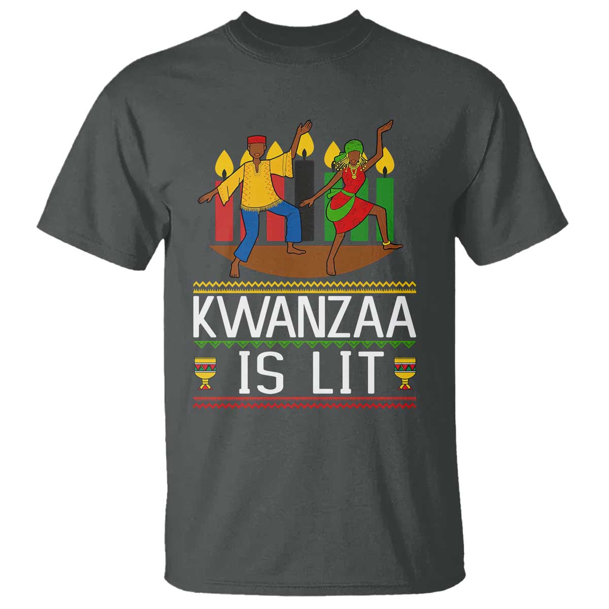 Funny Kwanzaa Is Lit T Shirt Festival Of Lights African Heritage Gift - Wonder Print Shop