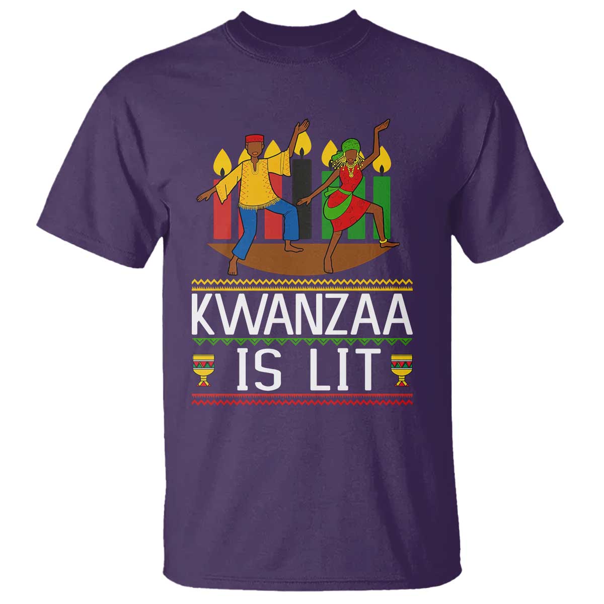 Funny Kwanzaa Is Lit T Shirt Festival Of Lights African Heritage Gift - Wonder Print Shop