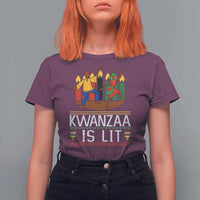 Funny Kwanzaa Is Lit T Shirt For Women Festival Of Lights African Heritage Gift - Wonder Print Shop