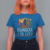 Funny Kwanzaa Is Lit T Shirt For Women Festival Of Lights African Heritage Gift - Wonder Print Shop