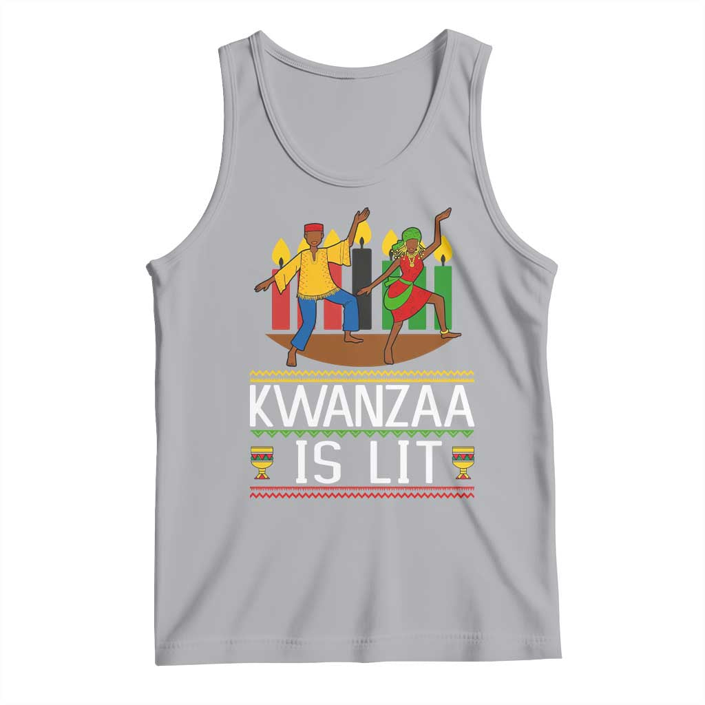 Funny Kwanzaa Is Lit Tank Top Festival Of Lights African Heritage Gift - Wonder Print Shop