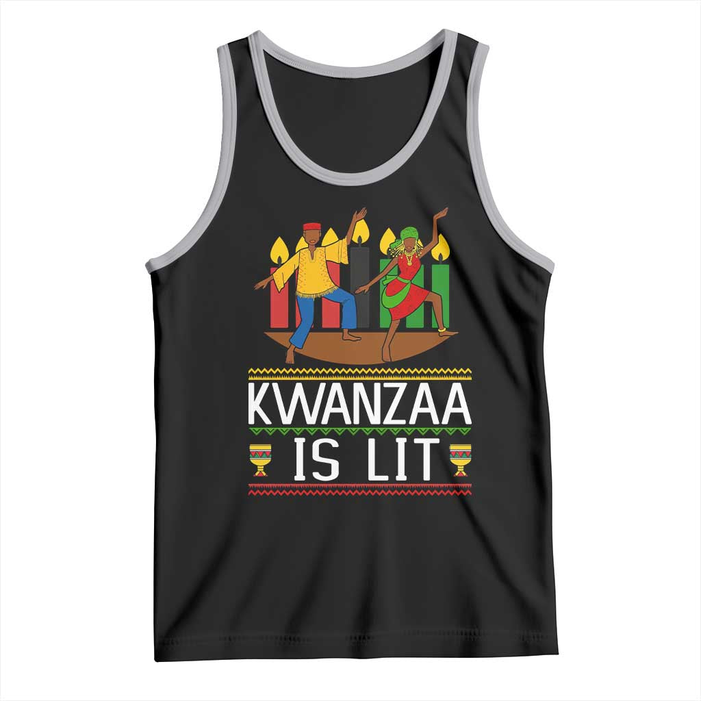 Funny Kwanzaa Is Lit Tank Top Festival Of Lights African Heritage Gift - Wonder Print Shop