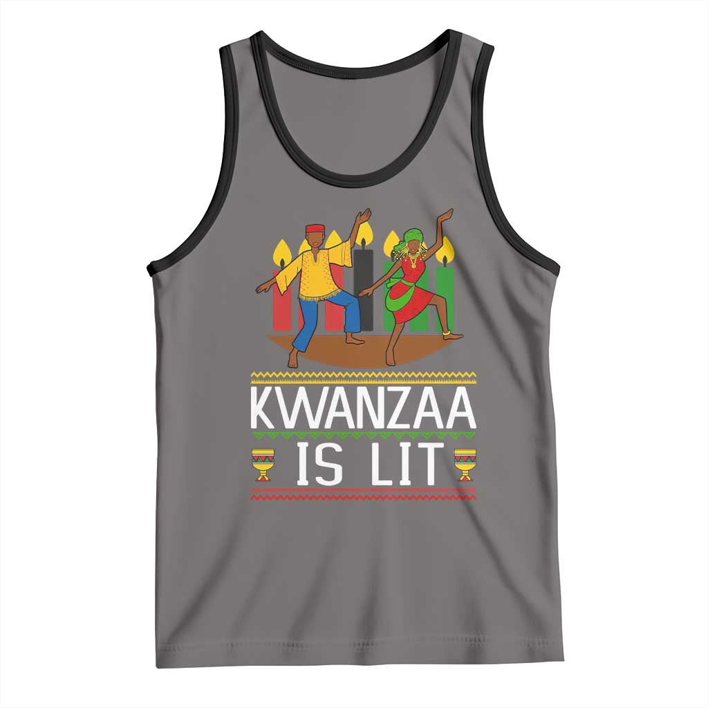 Funny Kwanzaa Is Lit Tank Top Festival Of Lights African Heritage Gift - Wonder Print Shop