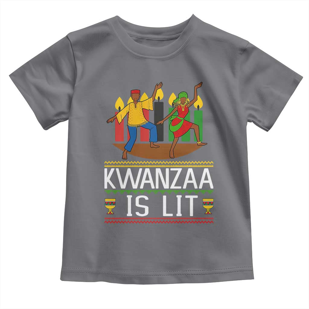 Funny Kwanzaa Is Lit Toddler T Shirt Festival Of Lights African Heritage Gift - Wonder Print Shop