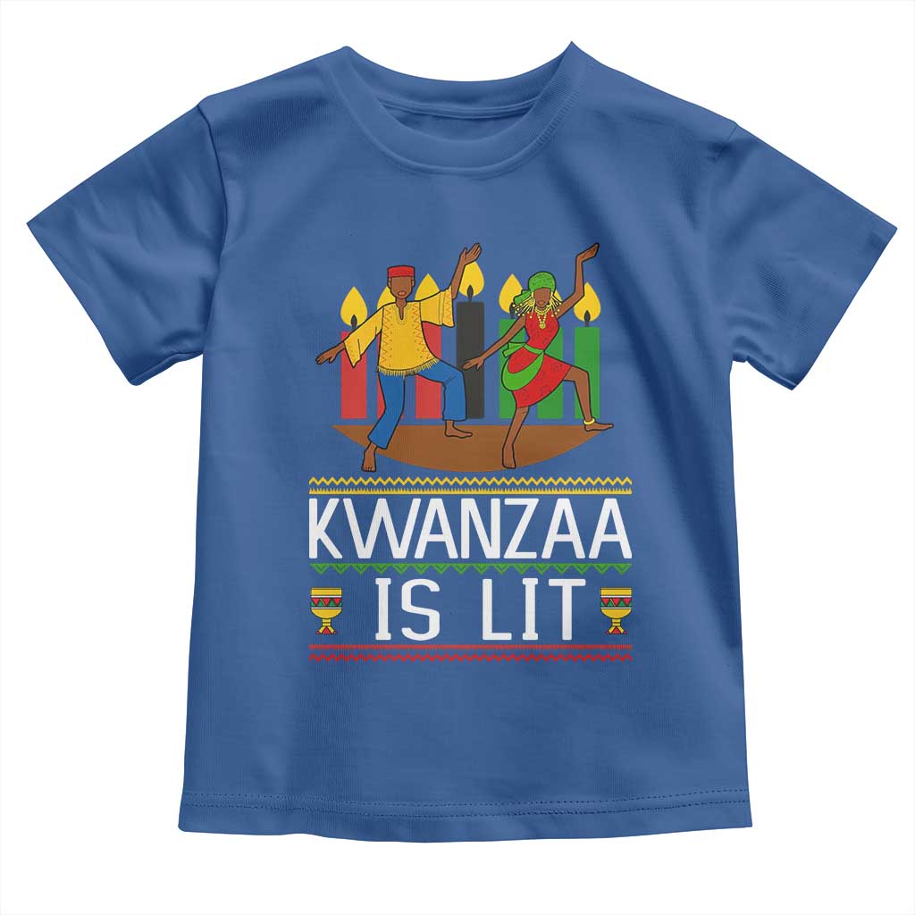 Funny Kwanzaa Is Lit Toddler T Shirt Festival Of Lights African Heritage Gift - Wonder Print Shop