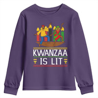 Funny Kwanzaa Is Lit Youth Sweatshirt Festival Of Lights African Heritage Gift - Wonder Print Shop