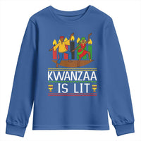 Funny Kwanzaa Is Lit Youth Sweatshirt Festival Of Lights African Heritage Gift - Wonder Print Shop