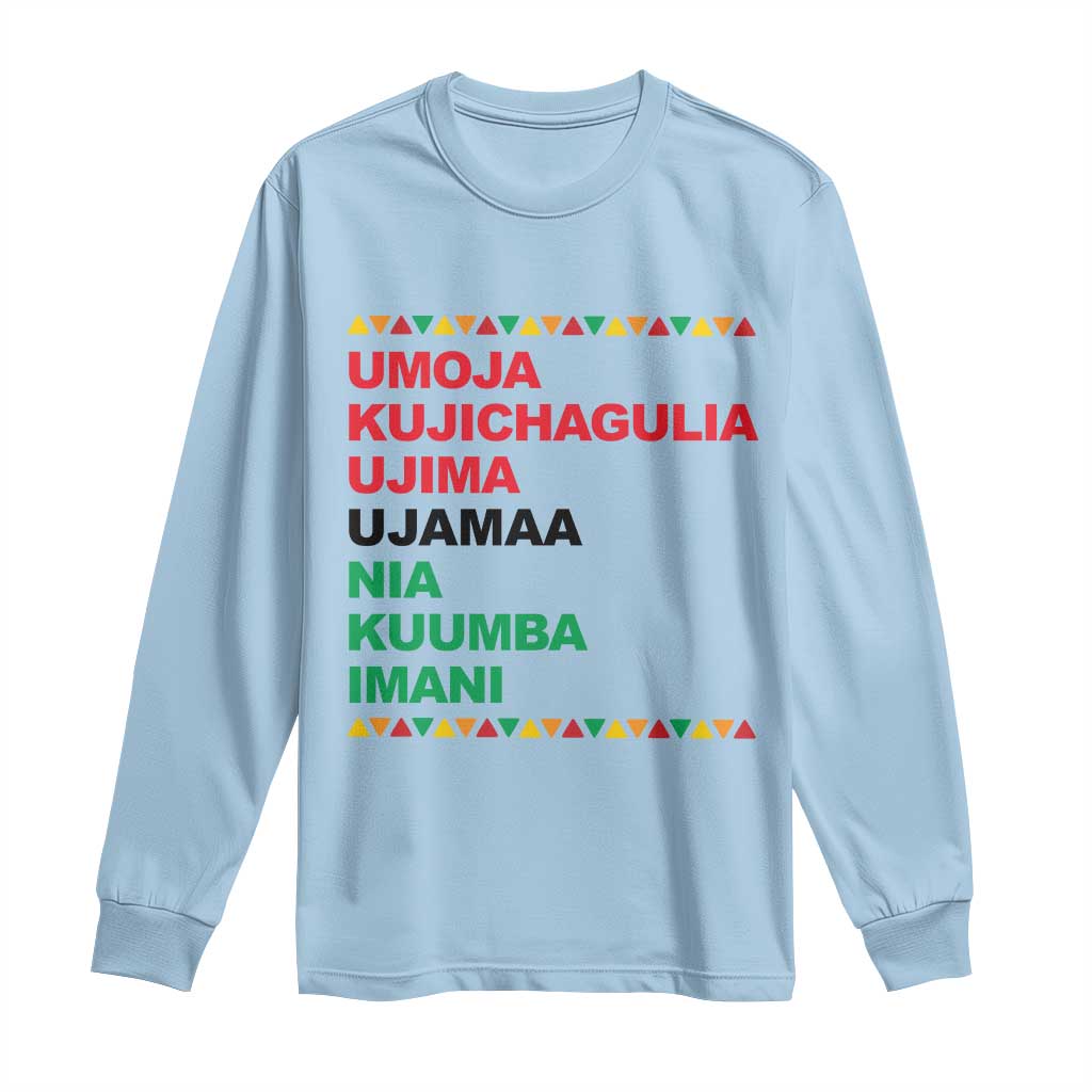 7 Principles Of Kwanzaa Long Sleeve Shirt African American Holiday Gift - Wonder Print Shop