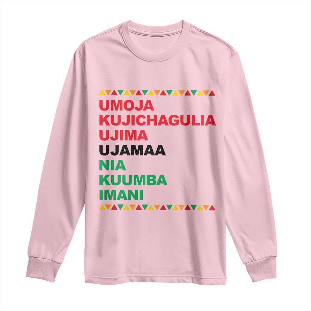 7 Principles Of Kwanzaa Long Sleeve Shirt African American Holiday Gift - Wonder Print Shop