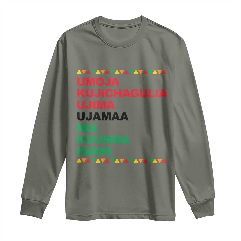 7 Principles Of Kwanzaa Long Sleeve Shirt African American Holiday Gift - Wonder Print Shop