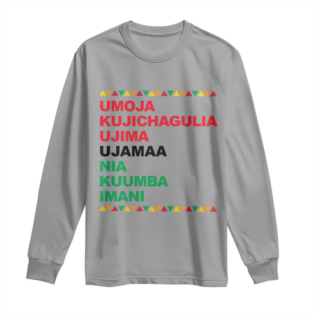 7 Principles Of Kwanzaa Long Sleeve Shirt African American Holiday Gift - Wonder Print Shop