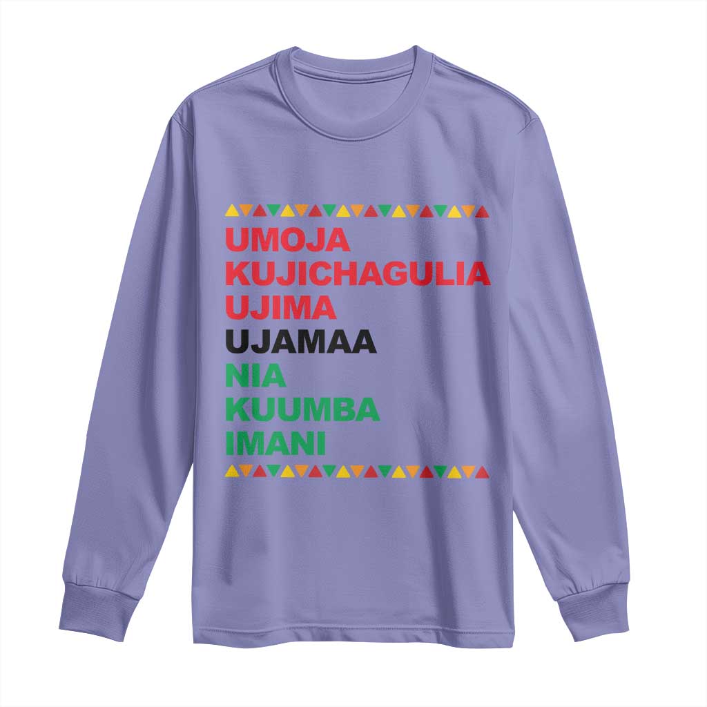 7 Principles Of Kwanzaa Long Sleeve Shirt African American Holiday Gift - Wonder Print Shop