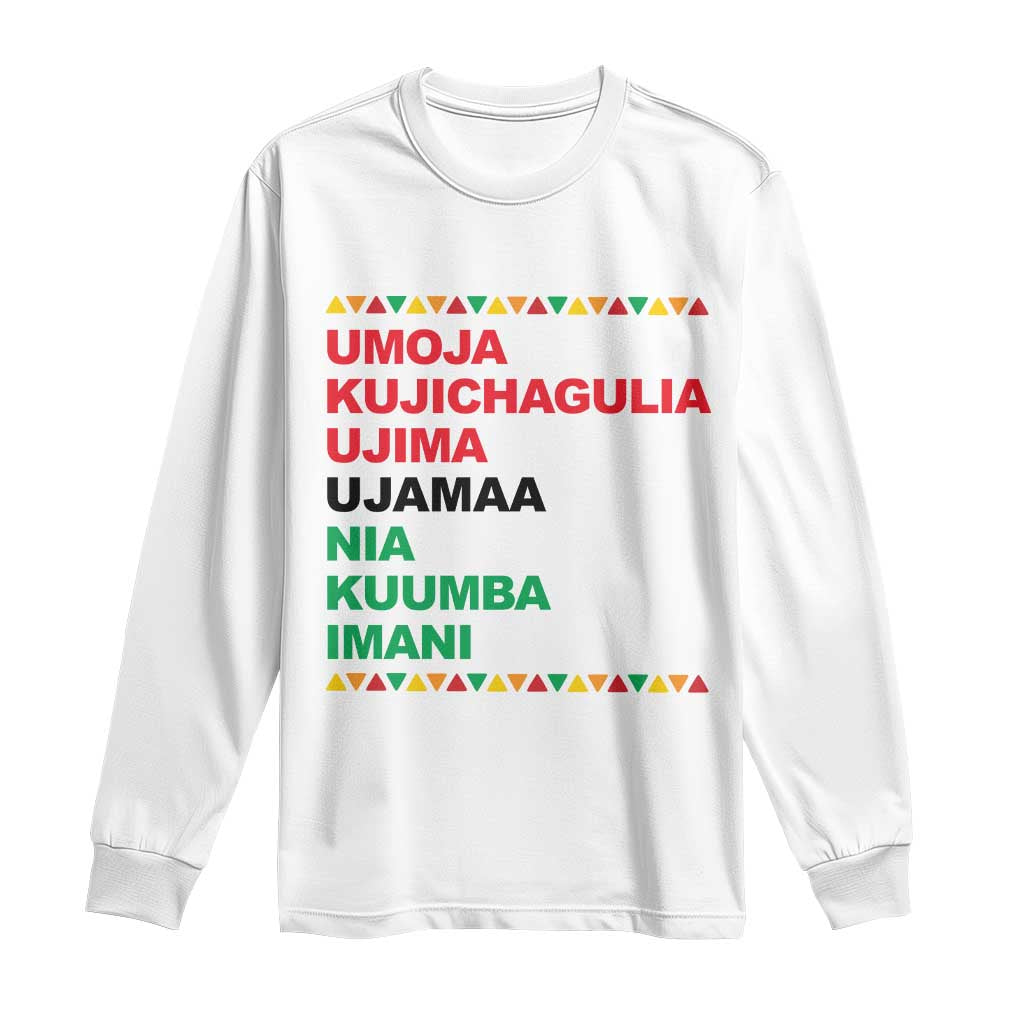 7 Principles Of Kwanzaa Long Sleeve Shirt African American Holiday Gift - Wonder Print Shop