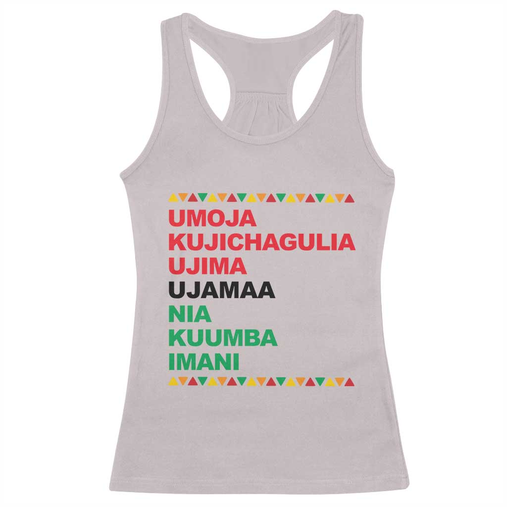 7 Principles Of Kwanzaa Racerback Tank Top African American Holiday Gift - Wonder Print Shop