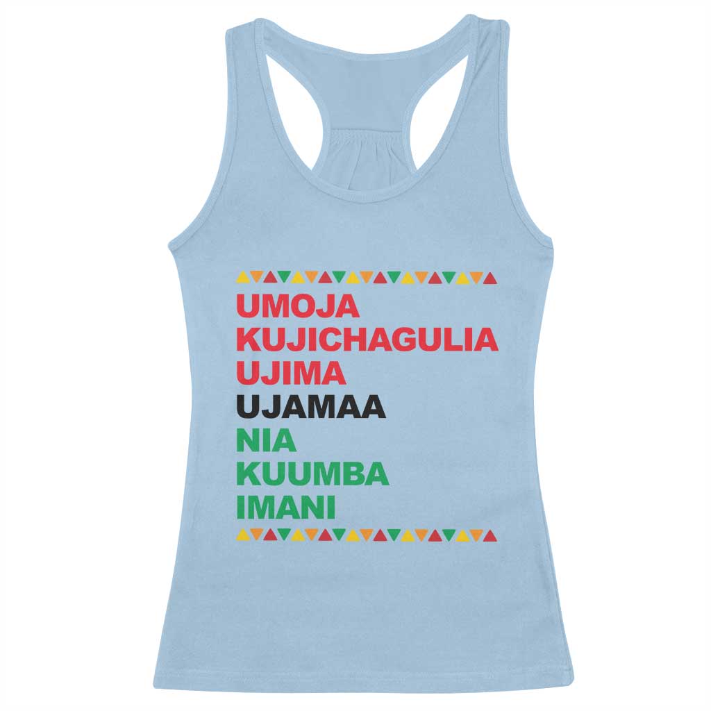 7 Principles Of Kwanzaa Racerback Tank Top African American Holiday Gift - Wonder Print Shop