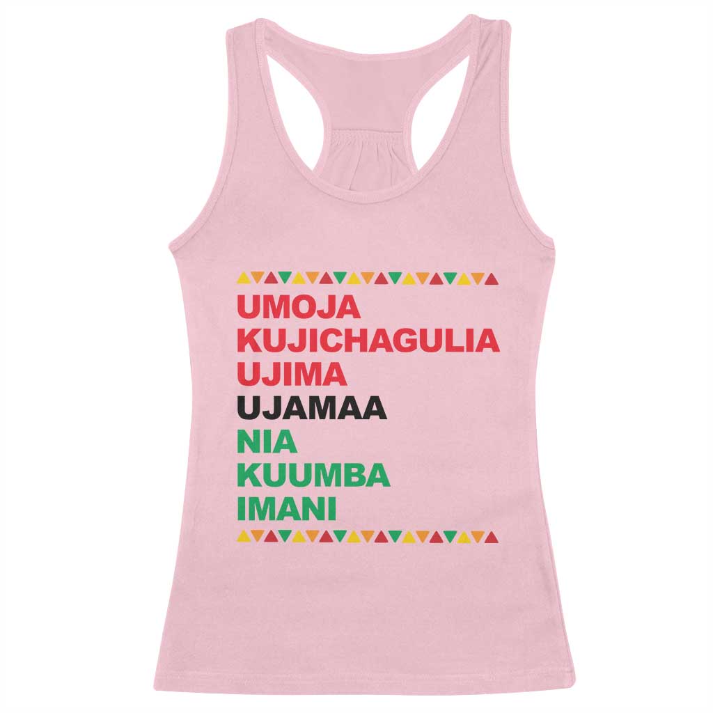 7 Principles Of Kwanzaa Racerback Tank Top African American Holiday Gift - Wonder Print Shop