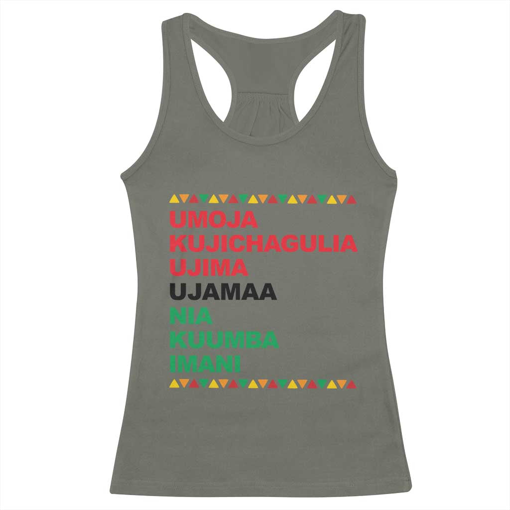 7 Principles Of Kwanzaa Racerback Tank Top African American Holiday Gift - Wonder Print Shop