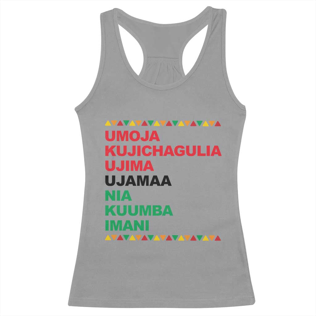7 Principles Of Kwanzaa Racerback Tank Top African American Holiday Gift - Wonder Print Shop