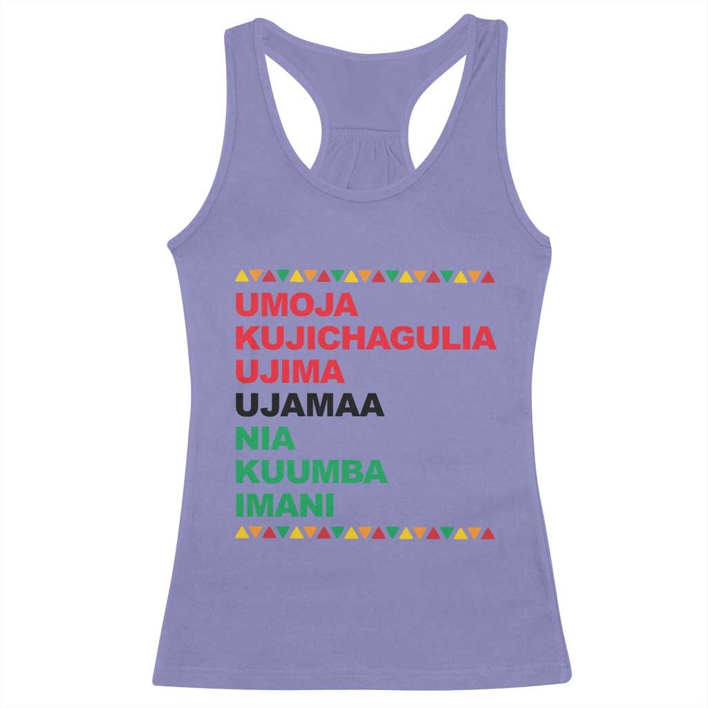 7 Principles Of Kwanzaa Racerback Tank Top African American Holiday Gift - Wonder Print Shop