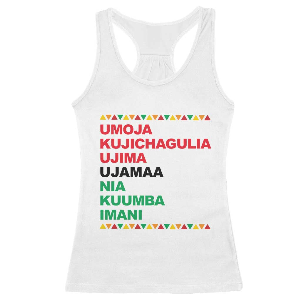 7 Principles Of Kwanzaa Racerback Tank Top African American Holiday Gift - Wonder Print Shop