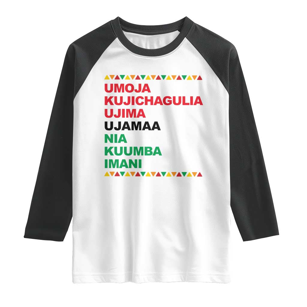 7 Principles Of Kwanzaa Raglan Shirt African American Holiday Gift - Wonder Print Shop