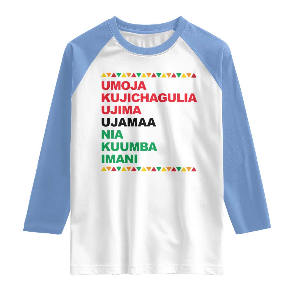 7 Principles Of Kwanzaa Raglan Shirt African American Holiday Gift - Wonder Print Shop
