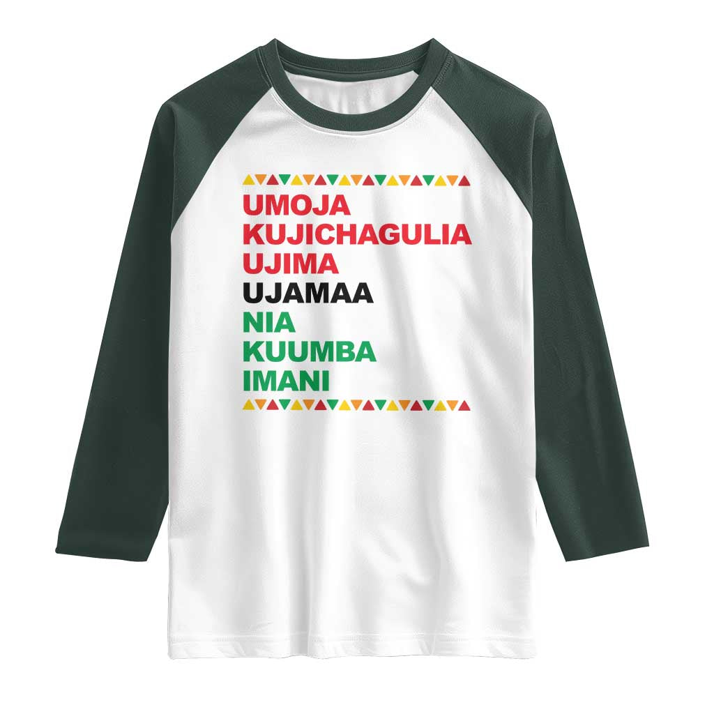 7 Principles Of Kwanzaa Raglan Shirt African American Holiday Gift - Wonder Print Shop