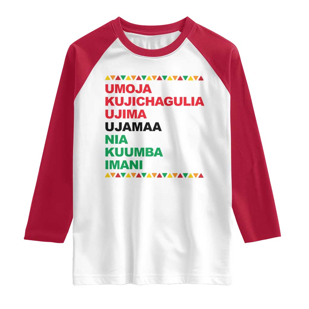 7 Principles Of Kwanzaa Raglan Shirt African American Holiday Gift - Wonder Print Shop