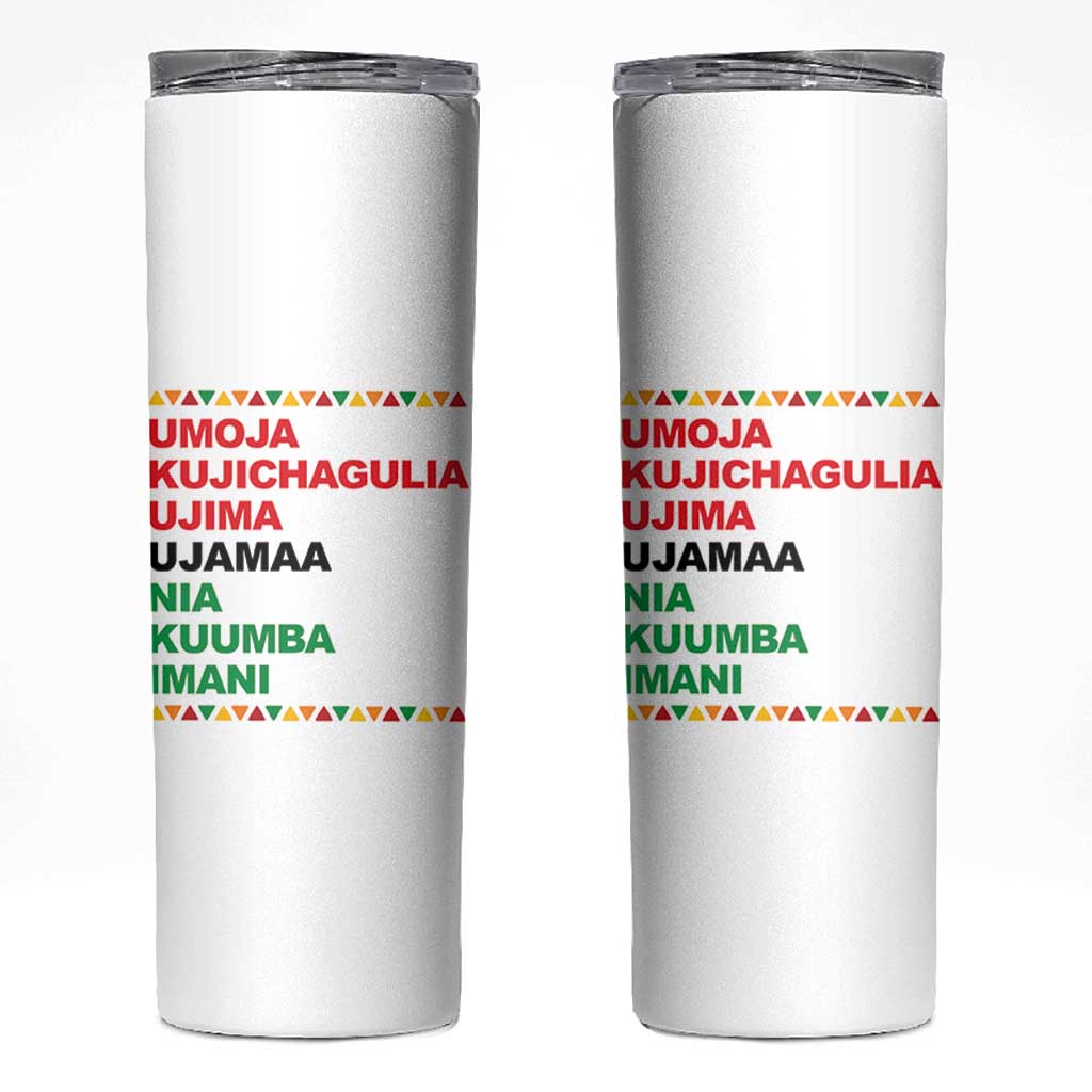 7 Principles Of Kwanzaa Skinny Tumbler African American Holiday Gift - Wonder Print Shop
