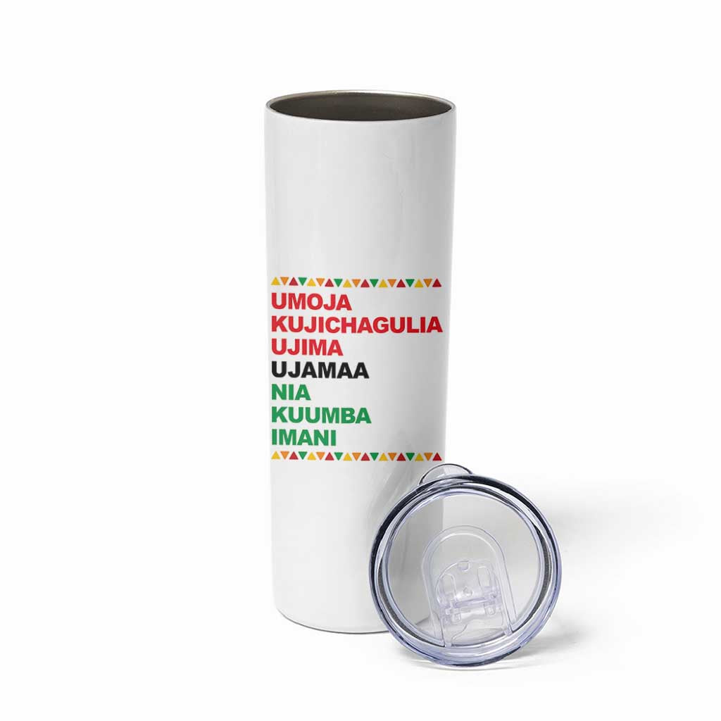 7 Principles Of Kwanzaa Skinny Tumbler African American Holiday Gift - Wonder Print Shop